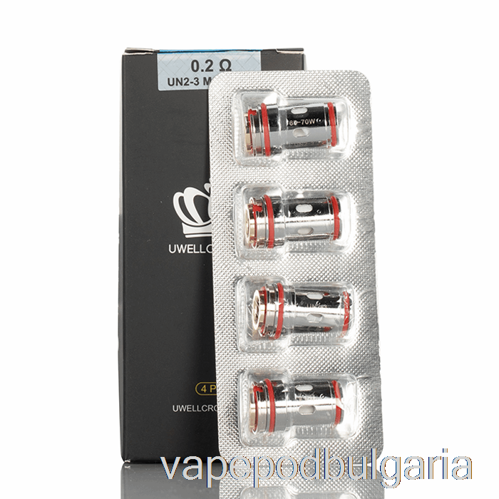 Vape Bulgaria Uwell Crown 5 резервни намотки 0.2ohm Un2-3 тройни мрежести намотки